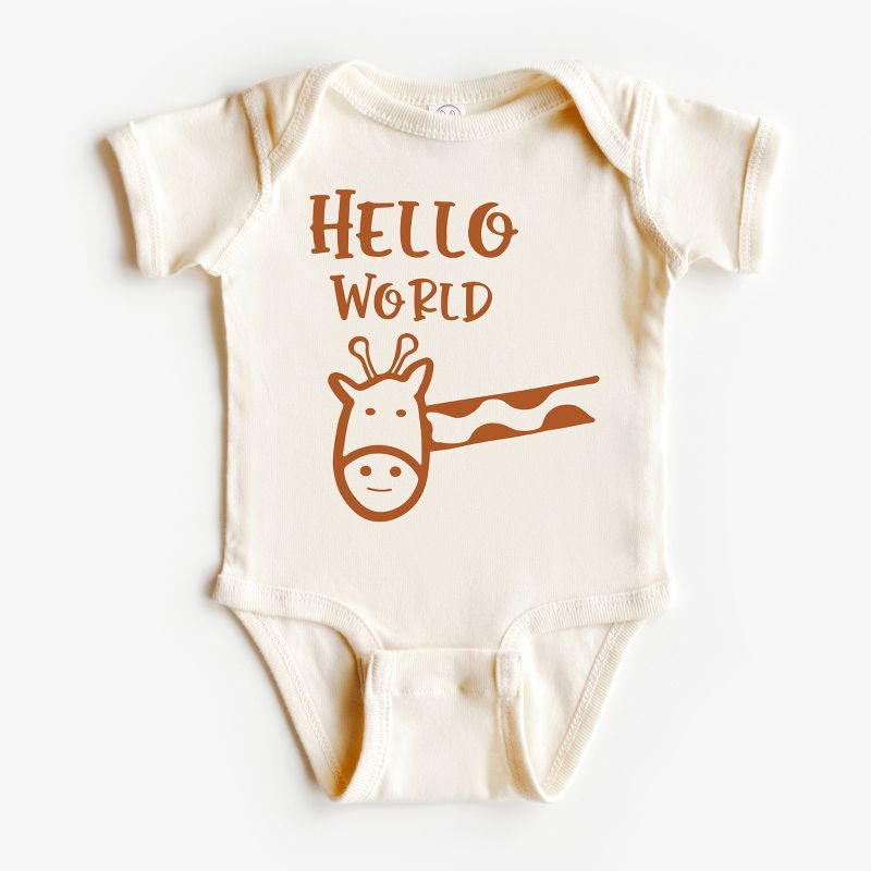 The Juniper Shop Hello World Giraffe Baby Bodysuit, 1 of 3
