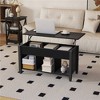 Yaheetech Lift Top Coffee Table With Hidden Compartment & 3 Cube Open Shelves For Living Room, Reception Room, Office - 2 of 4
