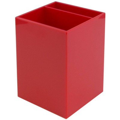 JAM Paper Desktop Plastic Pen Holder - Red