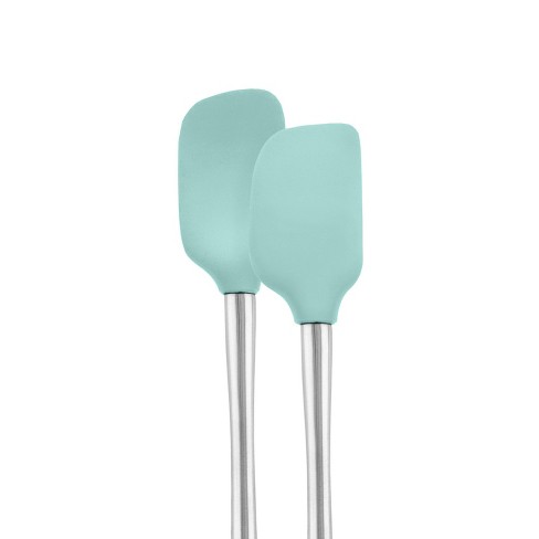 Tovolo Flex-core Stainless Steel Handled Mini Spatula And Spoonula Aqua ...