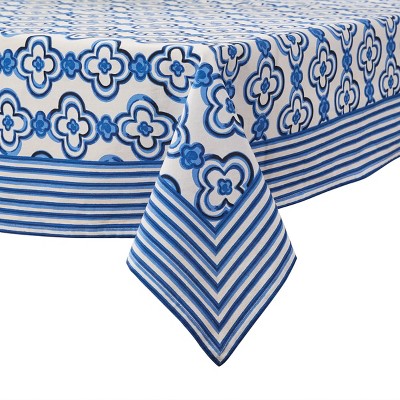 Patricia Heaton Home Blue Geo Tablecloth 54" X 54"