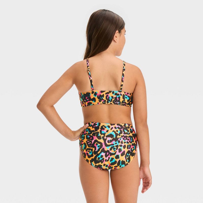 Girls&#39; &#39;Wild Summer&#39; Cheetah Printed Bikini Set - art class&#8482;, 4 of 5