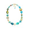 Ross-Simons Italian Blue, Green and Golden Murano Glass Bead Necklace in 18kt Gold Over Sterling - 2 of 4