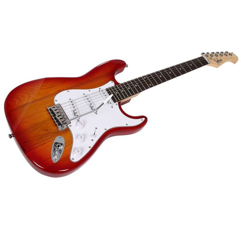 Monoprice Cali DLX Plus Solid Ash Electric Guitar - Cherry Burst, With Gig Bag, Ash Body, Maple Neck, Professionally Set-up in the US - Indio Series, 3 of 7