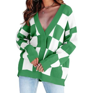 Women's Christmas Cardigan, Long-Sleeve Open-Front Holiday Sweater, Festive Casual Layering Top for Winter - 1 of 3