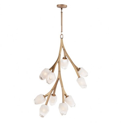 ET2 Lighting Blossom 10 - Light Pendant in  Natural Aged Brass