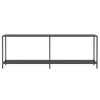 vidaXL Console Table Black 86.6"x13.8"x29.7" Tempered Glass - 3 of 4
