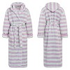 ADR Women's Robe, Plush Fleece Women's Bathrobe with Hood, Long Fluffy Fuzzy Bath Robe Pink Purple Plus Size - 4 of 4