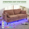 Okak Modern Chenille 2-Seater Loveseat Sofa with 2 Pillows & Sturdy Soild Wood Feets,Upholstered Armchair Sofa Couch for Living Room - 4 of 4