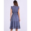 Allegra K Women's Sleeveless Smocked Waist Gilding Metallic Stars Chiffon Party Dress - 3 of 4