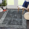 Acekool 2x6 Washable Runner Rug - Non-Slip Geometric Low Pile Carpet for Hallway, Bedroom & Laundry ,Grey - 3 of 4
