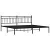 vidaXL Metal Bed Frame with Headboard Black 76 in.x79.9 in. King - 4 of 4