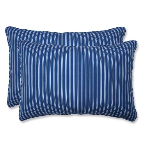 2pk Oversize Resort Stripe Rectangular Throw Pillows Blue - Pillow ...