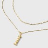 14K Gold Dipped Cubic Zirconia Duo I Initial Multi-Strand Necklace - A New Day™ Gold - 4 of 4