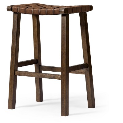 Maven Lane Noah Backless Vegan Leather Bar Height Bar Stool