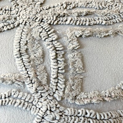 Gray Cotton Chenille Square Decorative Accent Pillow