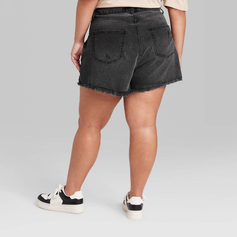 Women's High-Rise Curvy Easy Rigid Jean Shorts - Wild Fable™, 4 of 7