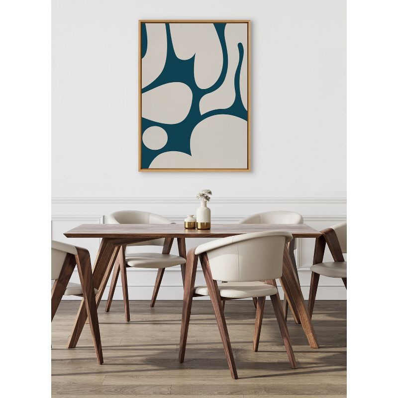 Kate &#38; Laurel All Things Decor 31.5&#34;x41.5&#34; Sylvie Groovy Happy Abstract Teal and Tan Framed Wall Art by The Creative Bunch Studio Natural, 5 of 7