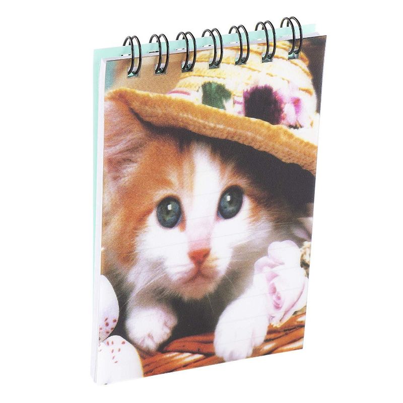 Juvale Spiral-Bound Notepads - 24-Pack Mini Top Spiral-Bound Notebooks for To-do Lists, Lined Paper, 6 Cats 3D Cover Designs, 55 Pages, 2.75x4.25", 5 of 6