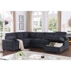 ChicFurnit Sectional Sofas with Pull Out Loveseat and Storage Chaise for Modern Living Room, Dark Gray, 33"*117.5"*34.5" - 3 of 4