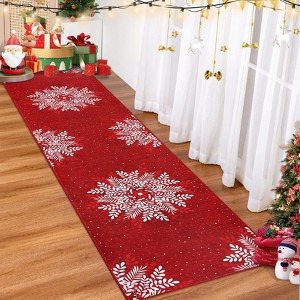 Christmas Snowflake Washable Runner for Hallways, Non Slip - 1 of 4