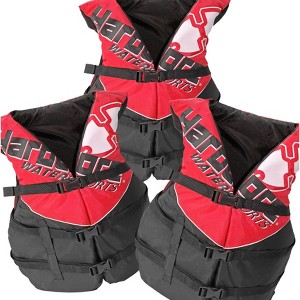 Hardcore 3 pack Coast Guard type III PFD for adults; life jacket paddle vest for adults; life vest flotation device; Jet ski, wakeboard, kayak - 1 of 4
