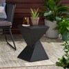 VisioGear Side Table, 18 Inch Outdoor Side Table, Geometric Pedestal Design for Balcony Porch Pool, Black, 12.5"*12.5"*18" - 4 of 4