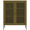VidaXL Storage Cabinet Olive Green 31.5"x13.8"x40" Steel - 3 of 4