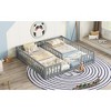 TIRAMISUBEST Double Twin Size Floor Bed with Fence and Guardrails, without door, Pine Wood Daybed, Two Shared Beds, Toddler Bed Montessori Bed - 4 of 4