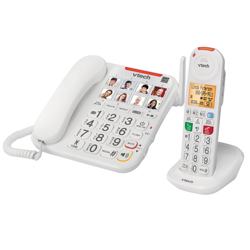 VTech® Amplified Corded/Cordless Answering System with Big Buttons and Display, 4 of 6
