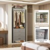 Aheaplus 24'' Freestanding Closet Organizer System with Hanging Rods and Drawers - 3 of 4