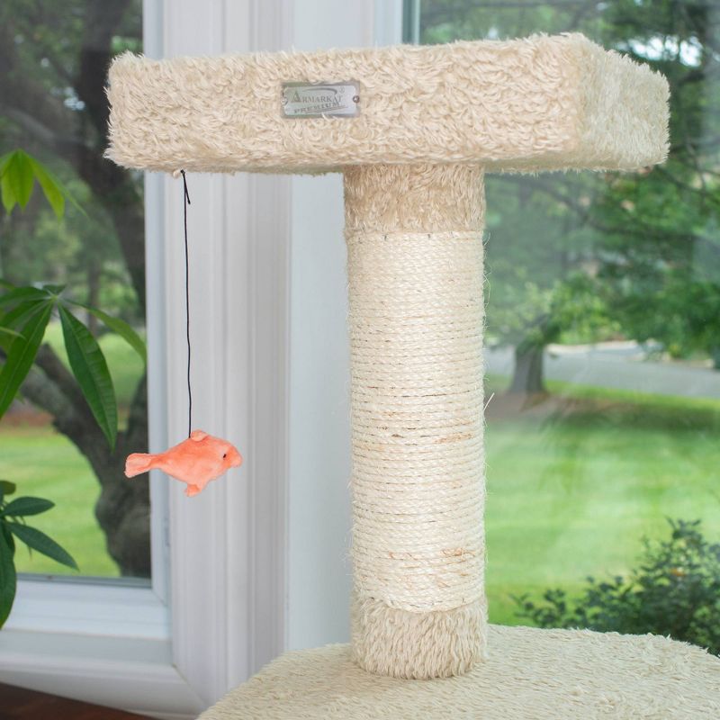 Armarkat Premium Real Wood Jackson Galaxy Approved Cat Tree, Multi Levels with Perch and Playhouse - Khaki, 6 of 8