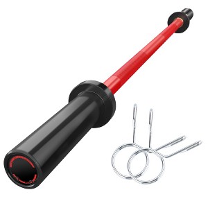 4FT Barbell Weight Bar, 500lbs Capacity Straight Weight Bar for Weightlifting and Power Lifting, Workout Barbell Fit 2'' Standard Weights - 1 of 4