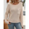 Womens Loose Fit Pullover Sweater Long Sleeve Round Neck Lightweight Pullovers Crop Rib Knit Tops Lounge Outfits Off Shoulder Knitwear - 4 of 4