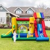 Costway Colorful Rainbow Kids Inflatable Bounce Castle with 50 Ocean Balls & 735W Blower - 2 of 4