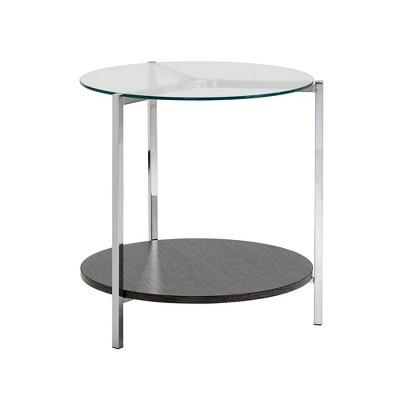 Humberto Chrome Finish End Table with Glass Top Chrome - Inspire Q