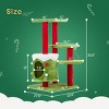 SEVOBAL Christmas Themed Kitty Climbing Tower with Condo 3-Level Plush Jumping Platform Cat Tree Activity Center for Indoor, Multicolored, 51"*44"*15" - 3 of 4