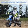 12v Kids Electric Dirt Bike with Training Wheels, Twist Grip Throttle, 3Mph Max Speed, Music - 2 of 4