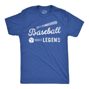 Mens Funny T Shirts Baseball Legend Sarcastic Sports Graphic Tee - Crazy Dog Men's T Shirt - 1 of 4