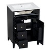 24" Bathroom Vanity with Sink, 3 Drawers and Adjustable Shelf Cabinet, Freestanding MDF and Rubberwood Cabinet,Storage Vanity - 4 of 4