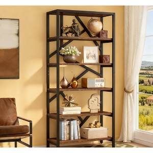Gulches 71" Industrial Etagere Bookcase, 6-Shelf Display Rack Bookshelf - 1 of 4