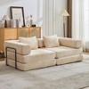 TIRAMISUBEST 39 inch Compression Sofa Chenille Foldable Floor Bed Fixed Frame 1-3 Seater Boneless Modular Living Room - 3 of 4