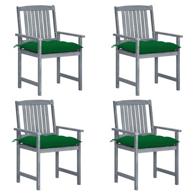 Patio Chair Set of 4 Gray  Solid acacia wood vidaXL