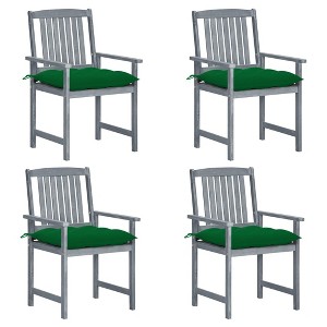 Patio Chair Set of 4 Gray  Solid acacia wood vidaXL - 1 of 4