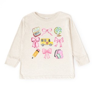 The Juniper Shop Coquette Watercolor School Chart Toddler Long Sleeve Tee - 1 of 4