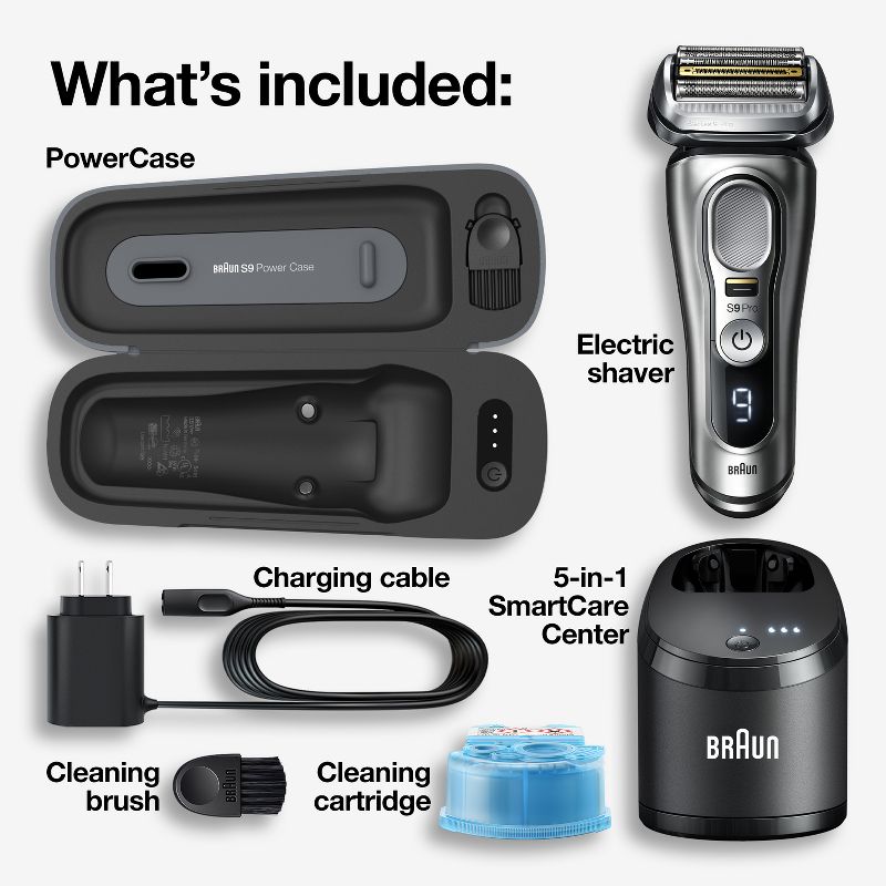 Braun Series 9-9477cc Pro Men&#39;s Rechargeable Wet &#38; Dry Electric Foil Shaver with ProLift Trimmer, PowerCase, &#38; SmartCare Center, 3 of 14
