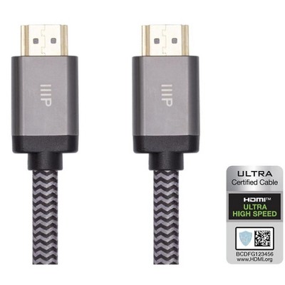 Monoprice 8K Certified Braided Ultra High Speed HDMI 2.1 Cable - 10 Feet - Black | 48Gbps, Compatible With Sony PS5, Microsoft Xbox Series X & Series