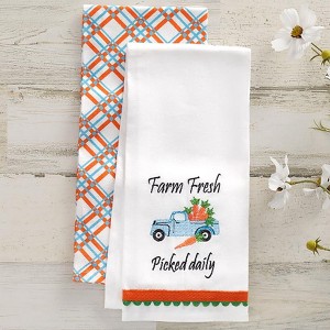 The Lakeside Collection Set of 2 Spring Truck Embroidered Kitchen Towels - Spring is Coming - 1 of 4