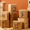 Joyfy 36 Pcs Christmas Cookie Boxes, 4"x4" Brown Bakery Gift Boxes with Window, Christmas Party Favor for Cupcakes Pastries Donuts Holiday Treats - 2 of 4