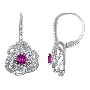 Designs by Gioelli Sterling Silver Gemstone Knot Earrings - 1 of 2